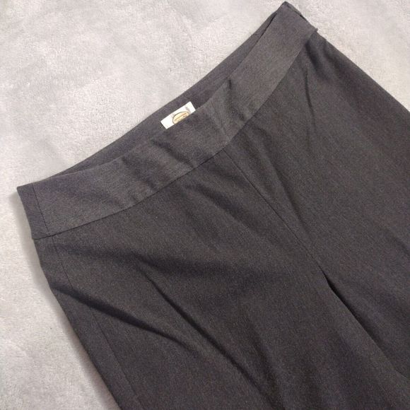 Trousers Dress Pants Stretch Wide Careers Grey Side Zipper Size 10 Talbots - Picture 5 of 11